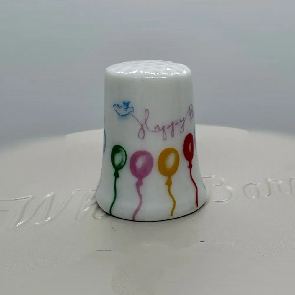 Vintage Made in Japan Birthday Balloon Ceramic Thimble – Excellent Condition